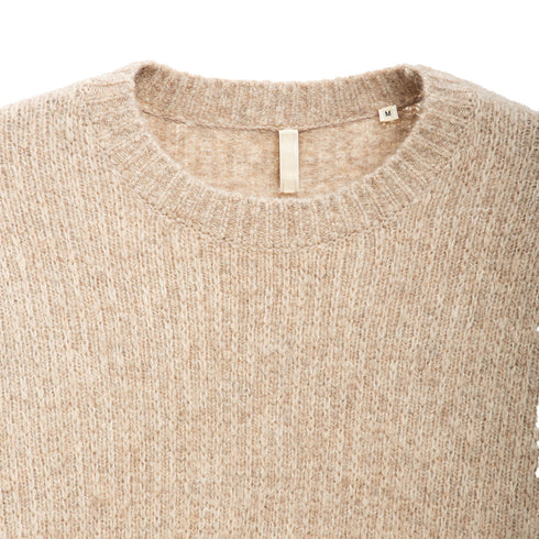 Hello Sunflower Yak Sweater Beige 3033 Degli Uberti